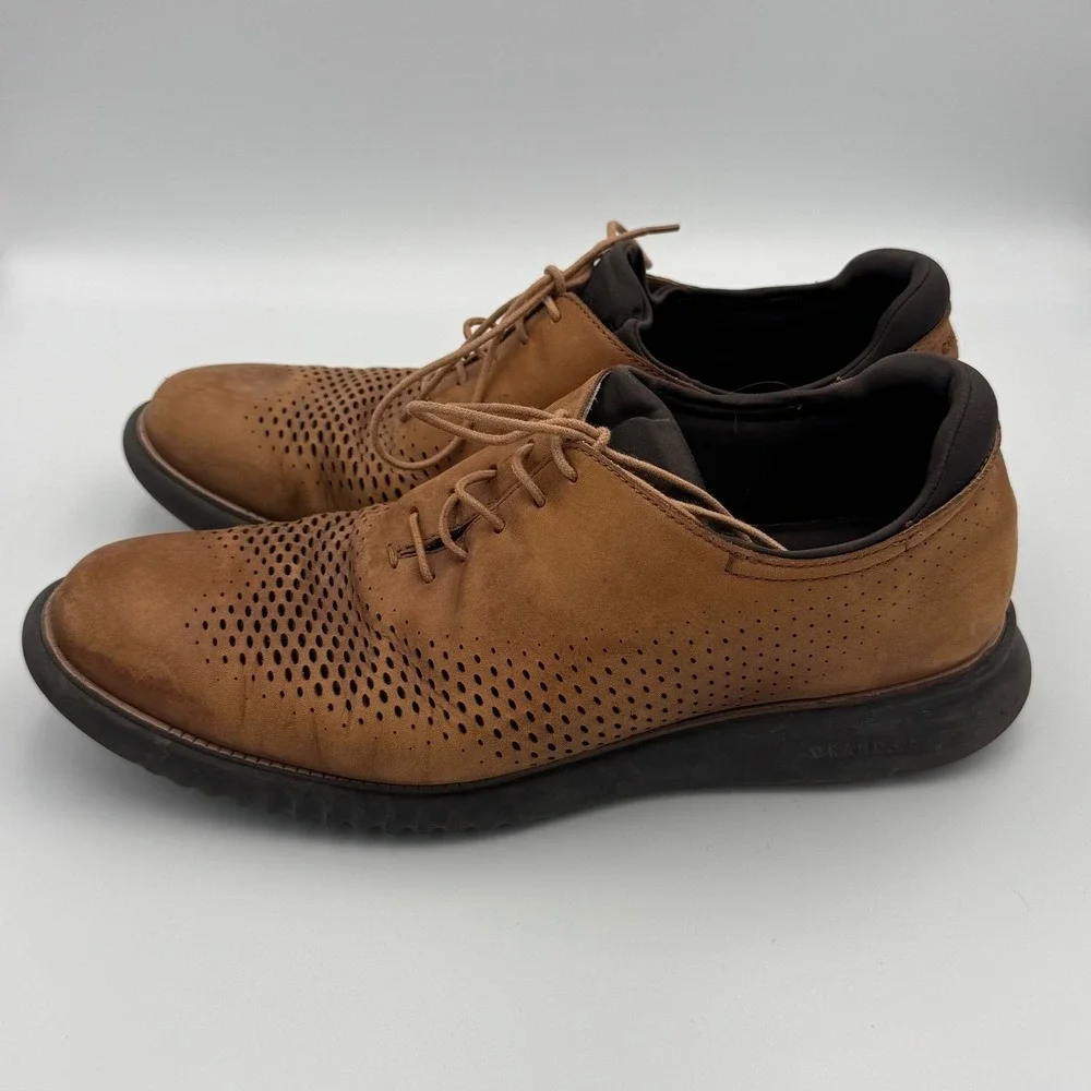 Cole Haan Brown 2.ZeroGrand Laser Wingtip Oxford Shoes 10.5 NO BOX